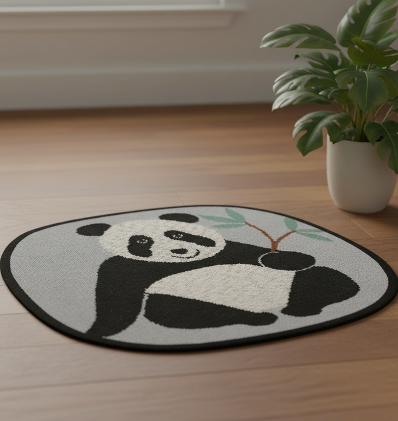 Pomme Cotton Knitted Panda Rug