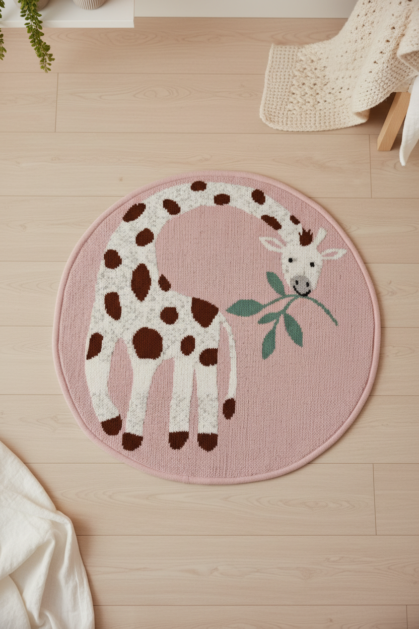 Pomme Cotton Knitted Giraffe Rug