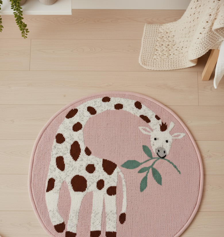 Pomme Cotton Knitted Giraffe Rug