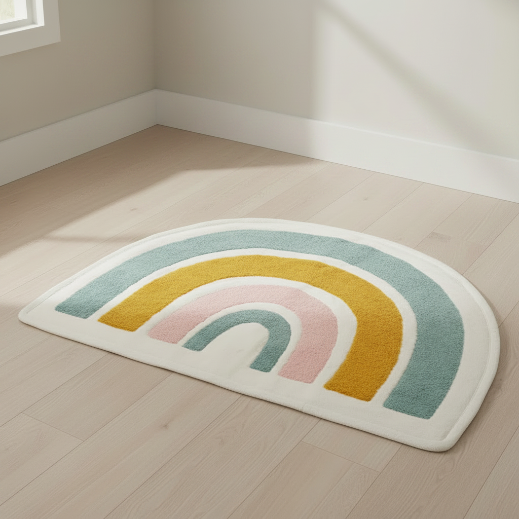 Pomme Cotton Knitted Rainbow Rug
