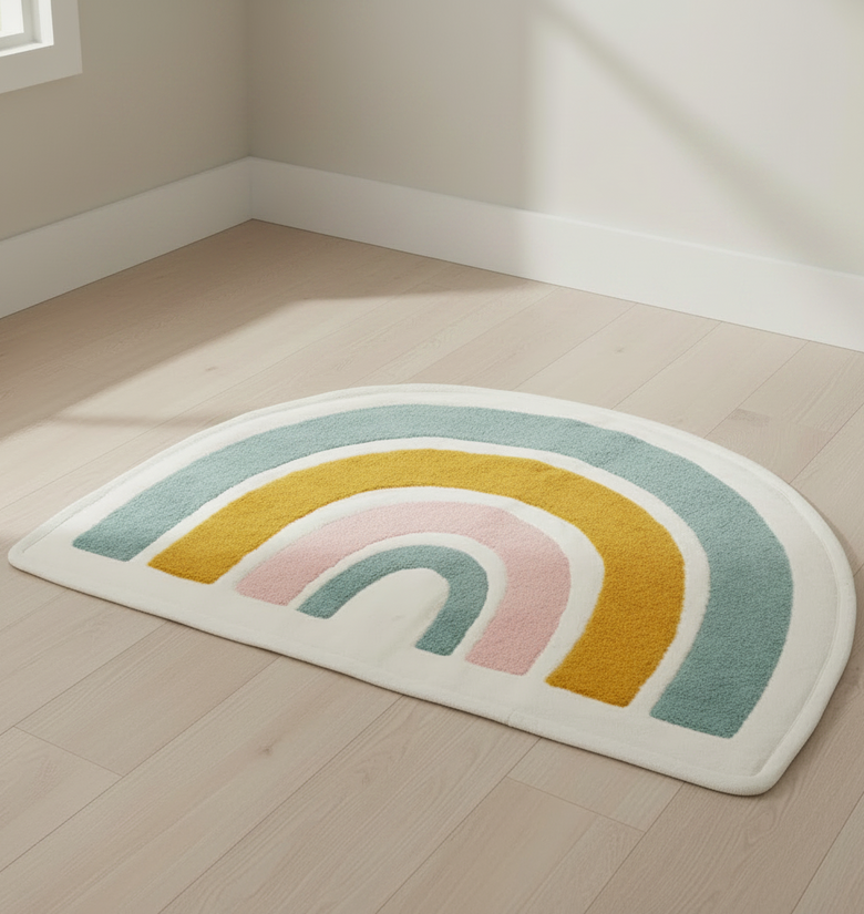 Pomme Cotton Knitted Rainbow Rug