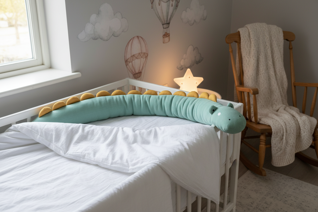 Knitted Dino Bed Bumper
