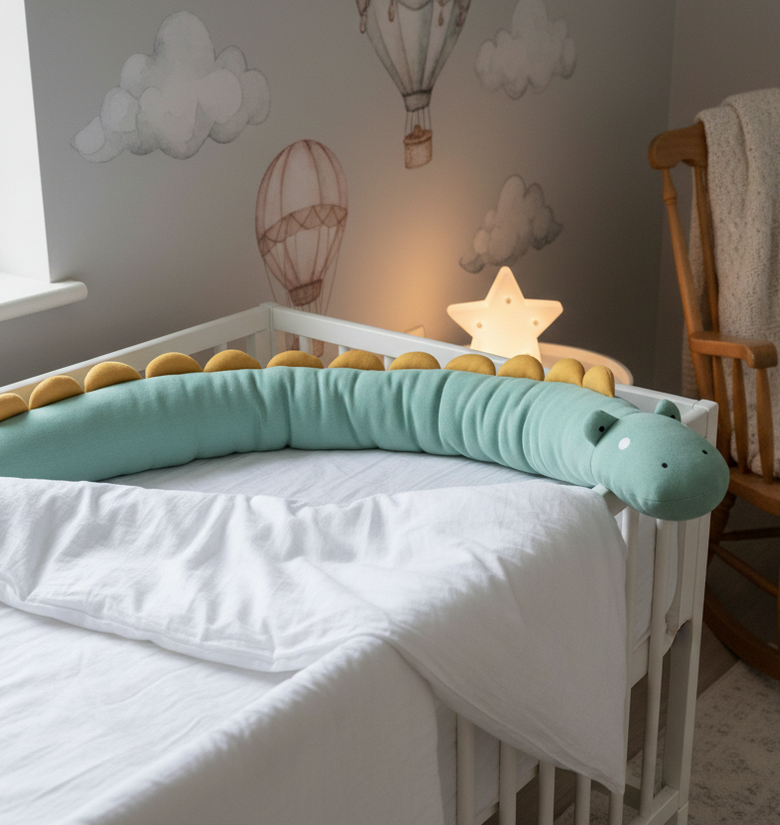 Knitted Dino Bed Bumper