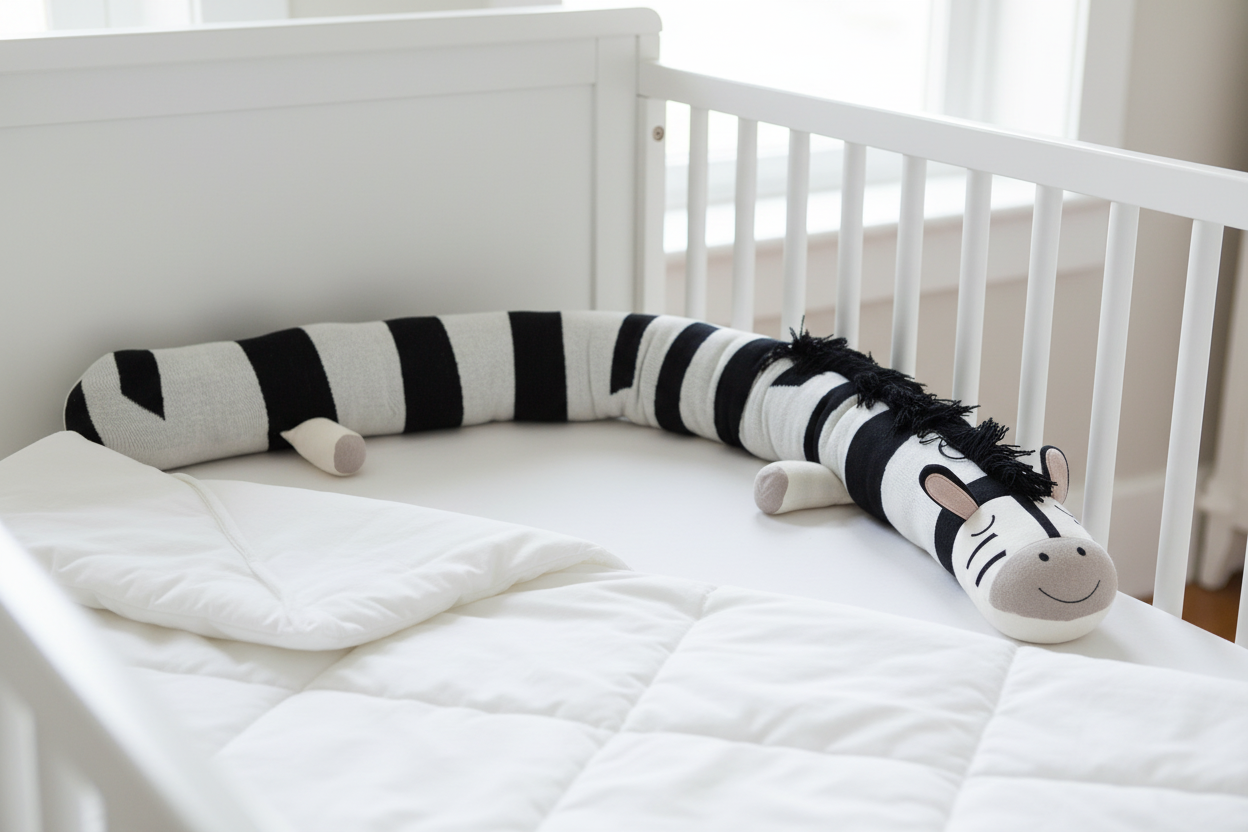 Pomme Knitted Zebra Bed Bumper
