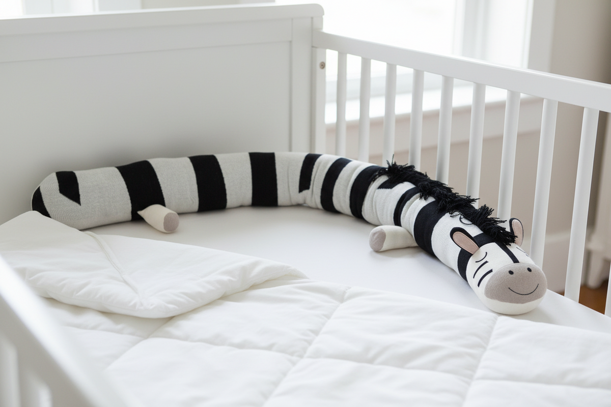 Pomme Knitted Zebra Bed Bumper