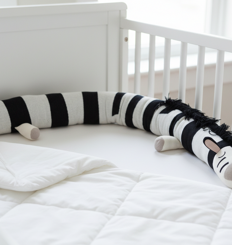 Pomme Knitted Zebra Bed Bumper