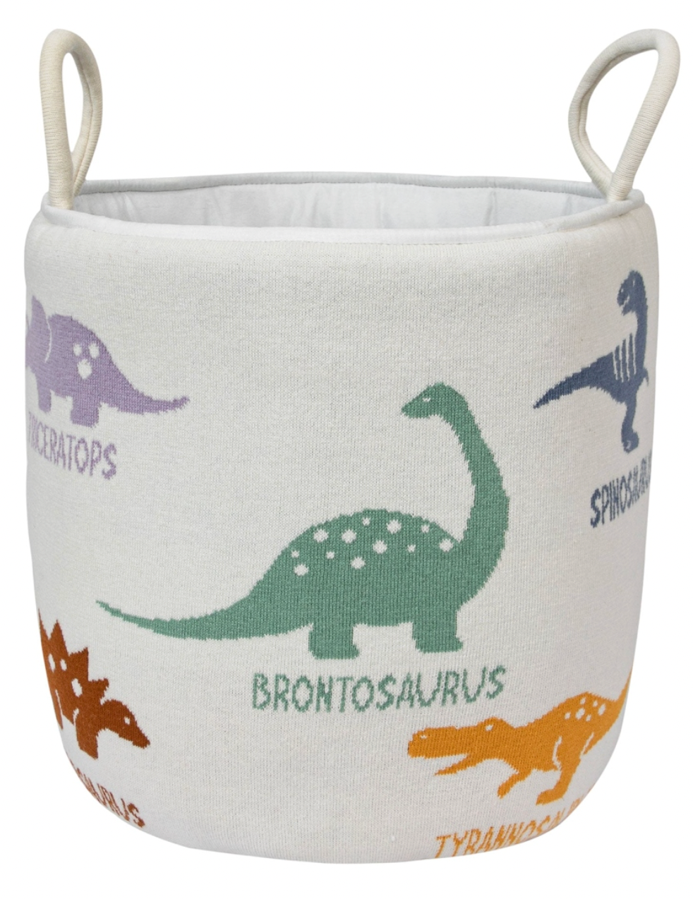 Pomme Cotton Knitted Dinos Storage Basket