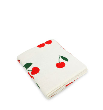 Cherry Pattern Knitted Baby Blanket