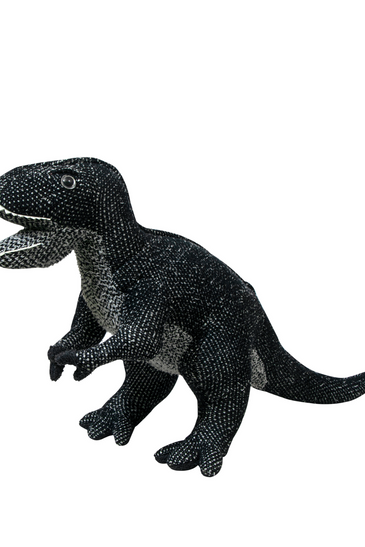 Knitted Soft Black Dinosaur Toy