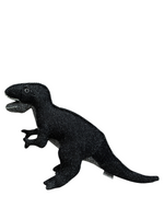 Load image into Gallery viewer, Knitted Soft Black Dinosaur Toy