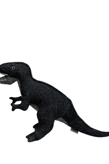 Knitted Soft Black Dinosaur Toy