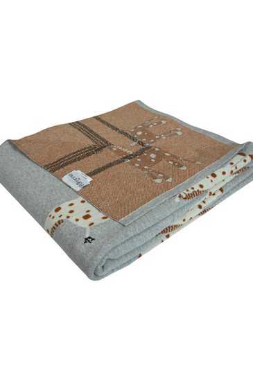 Cotton Knitted Grey Giraffe Throw