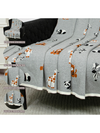 Cotton Knitted Grey Jungle Safari Throw