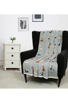 Cotton Knitted Grey Jungle Safari Throw