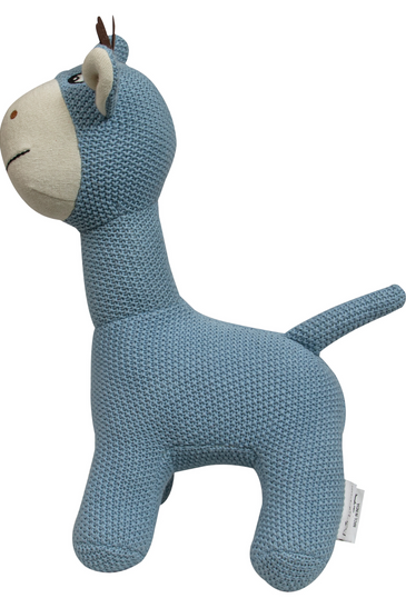 Knitted Soft Blue Giraffe Toy