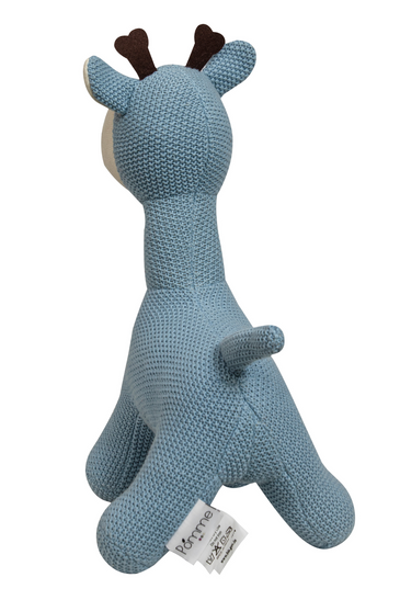 Knitted Soft Blue Giraffe Toy