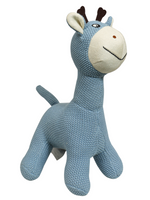 Load image into Gallery viewer, Knitted Soft Blue Giraffe Toy