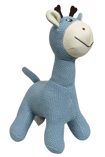 Knitted Soft Blue Giraffe Toy