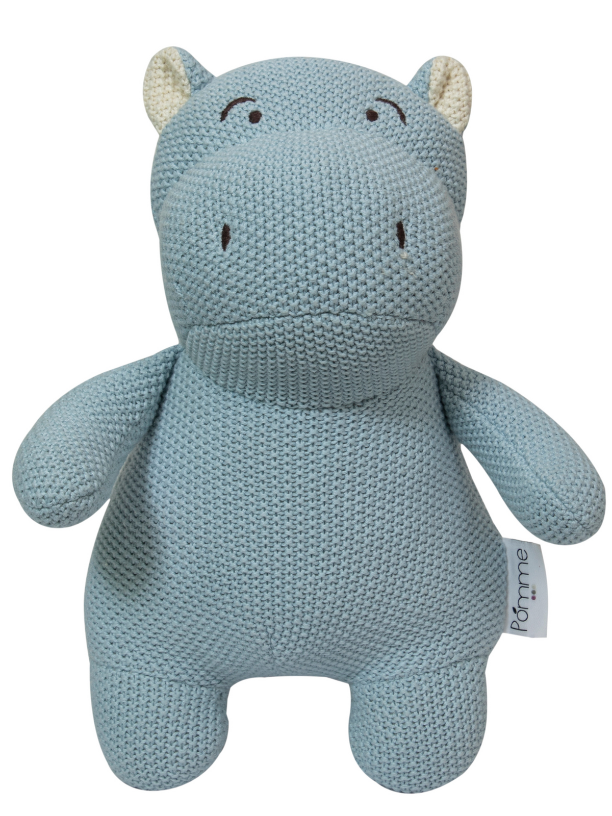 Pomme Cotton Knitted Playful Hippo (Soft Blue)
