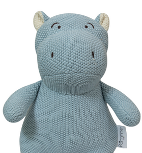 Knitted Soft Blue Hippo