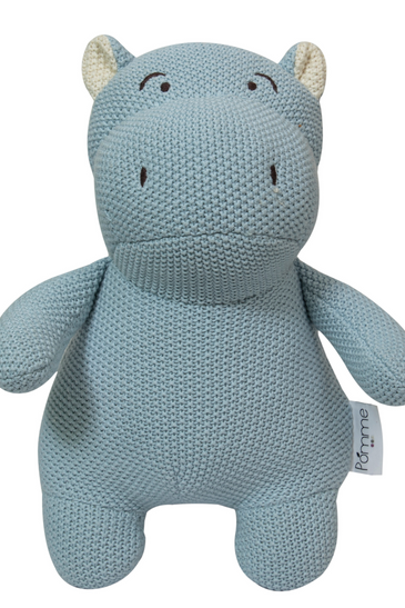 Knitted Soft Blue Hippo