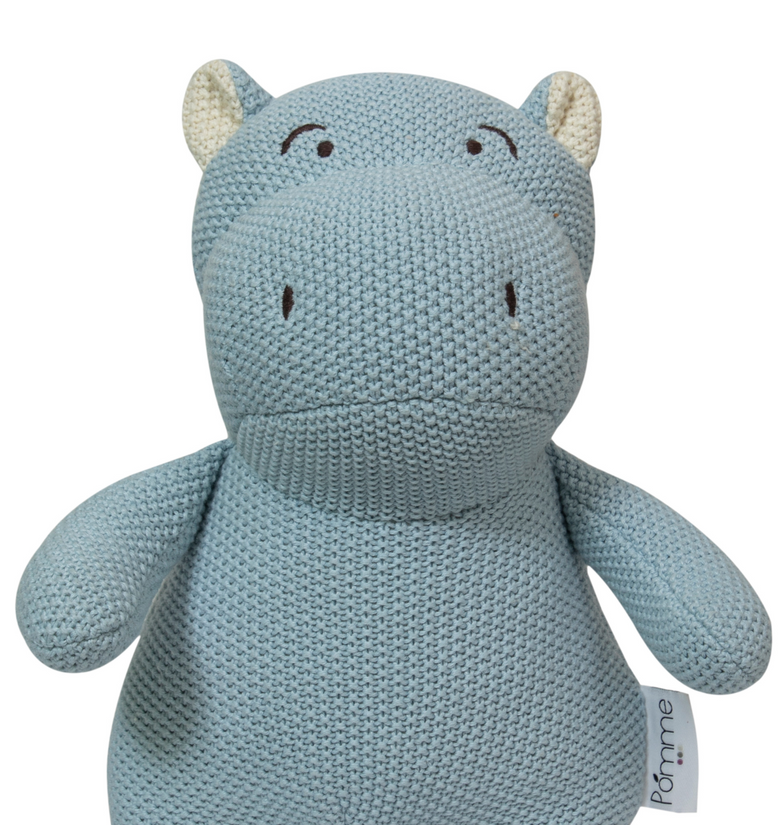 Knitted Soft Blue Hippo