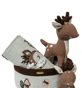 knitted Deer basket gift set