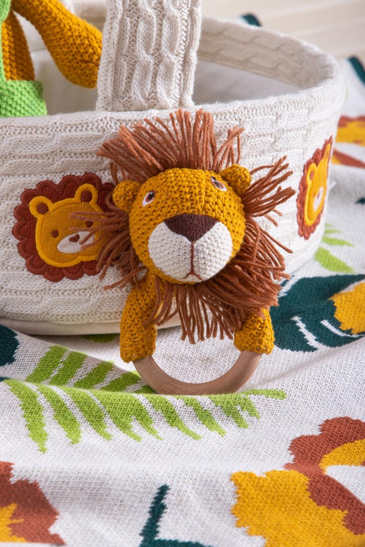 knitted Lion basket gift set