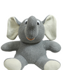 Knitted Soft Toy Grey Moss Knit Sitting Elephant