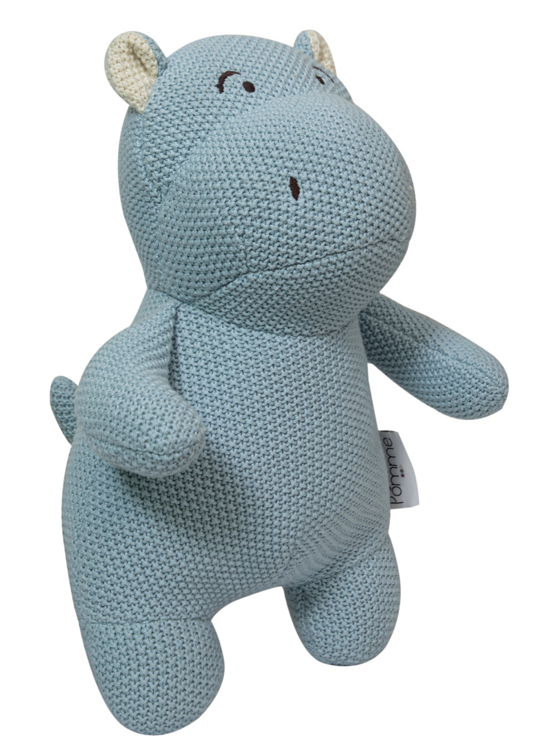 Knitted Soft Blue Hippo