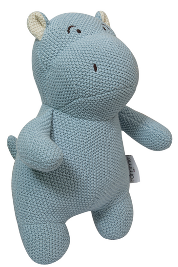Knitted Soft Blue Hippo