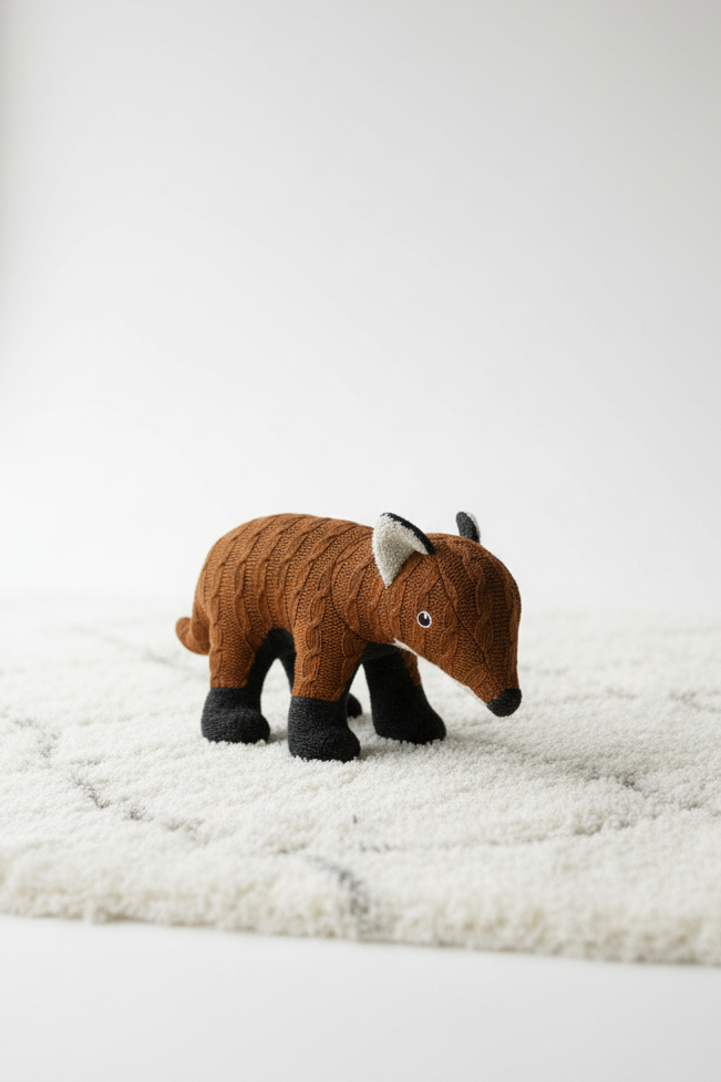 Pomme Cotton Knitted Crawling Fox (Honey Ginger)