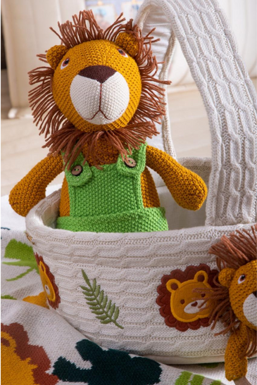 knitted Lion basket gift set
