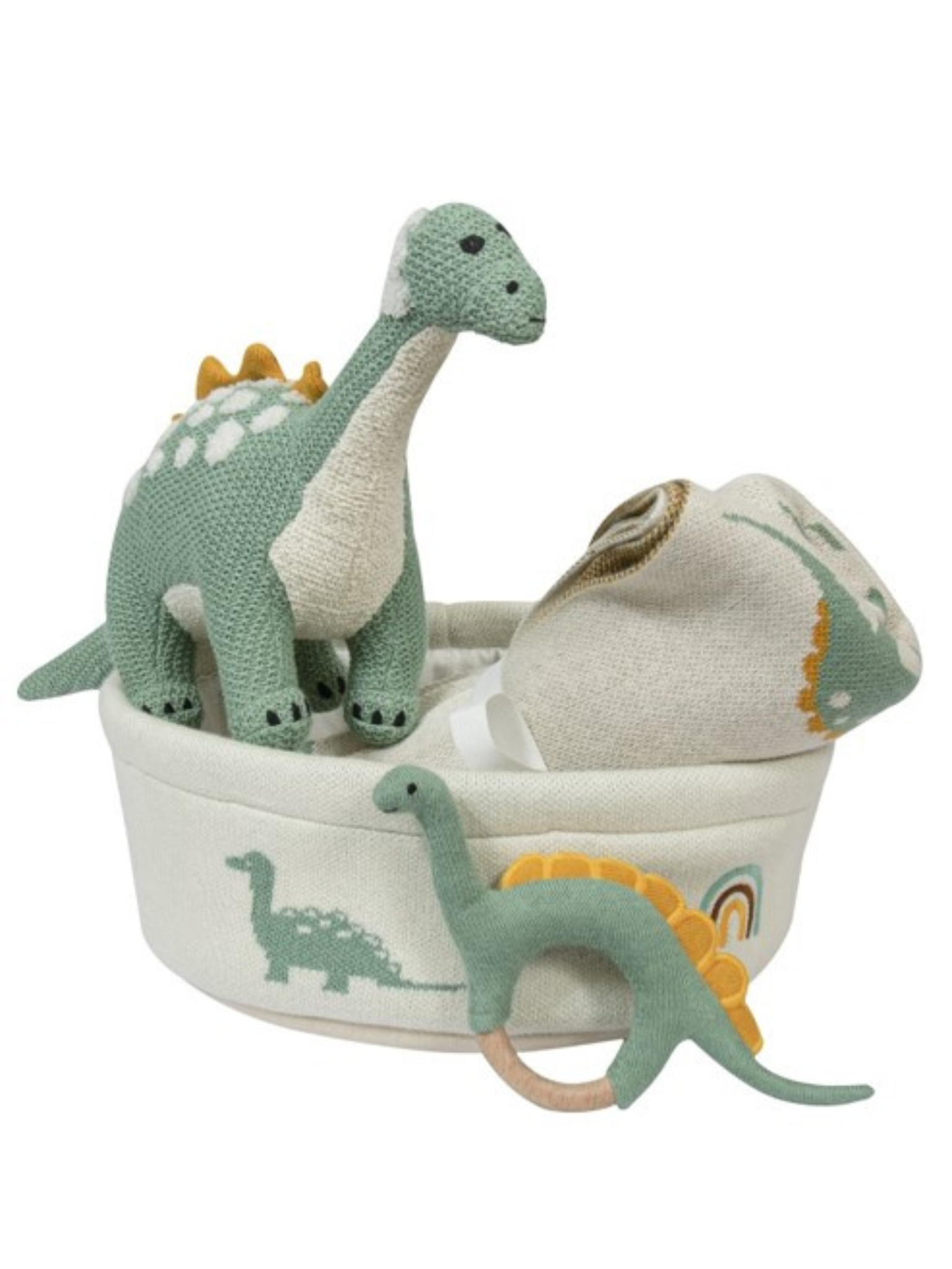 Knitted Dino Basket Gift Set
