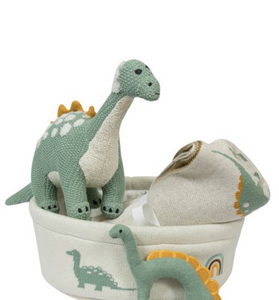 Knitted Dino Basket Gift Set