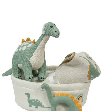 Knitted Dino Basket Gift Set