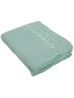 Load image into Gallery viewer, Knitted Lt. Green Cable Knit with Chunky Texture Knit Throw