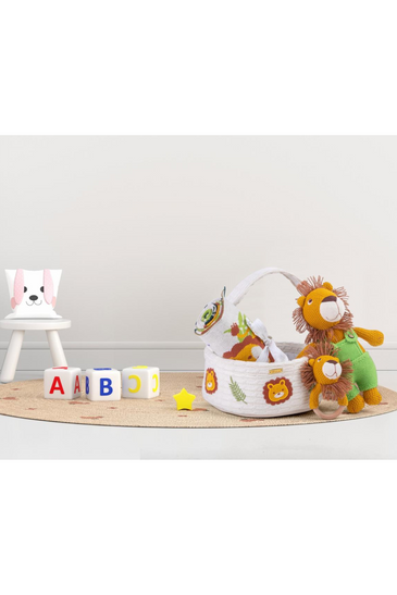 knitted Lion basket gift set