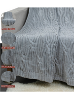 Load image into Gallery viewer, Knitted Grey Melange Texture Knit Throw