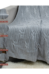 Knitted Grey Melange Texture Knit Throw