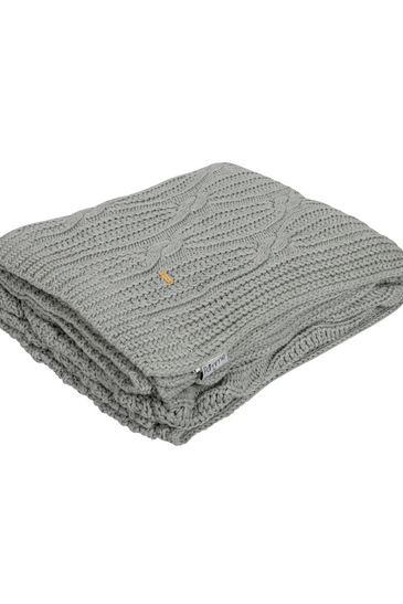 Knitted Grey Melange Texture Knit Throw