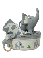 Load image into Gallery viewer, Knitted Elephant Basket Gift Set
