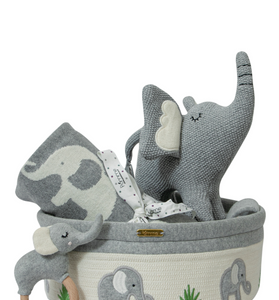 Knitted Elephant Basket Gift Set