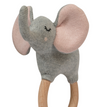 Knitted Rattle Elephant With Wooden Ring