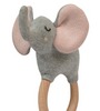 Knitted Rattle Elephant With Wooden Ring