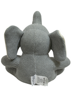 Load image into Gallery viewer, Knitted Soft Toy Grey Moss Knit Sitting Elephant