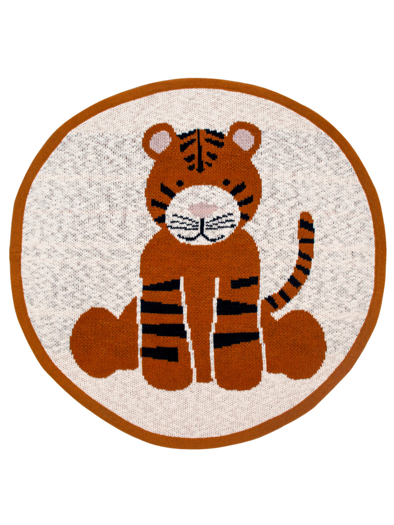 Cotton Knitted Tiger Rug