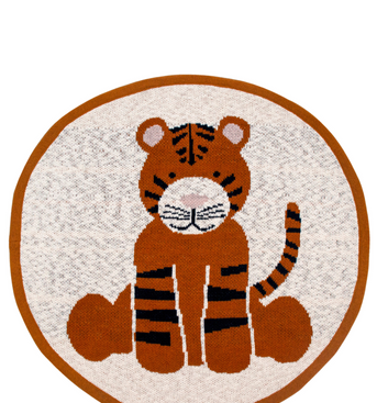 Cotton Knitted Tiger Rug