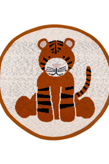 Cotton Knitted Tiger Rug