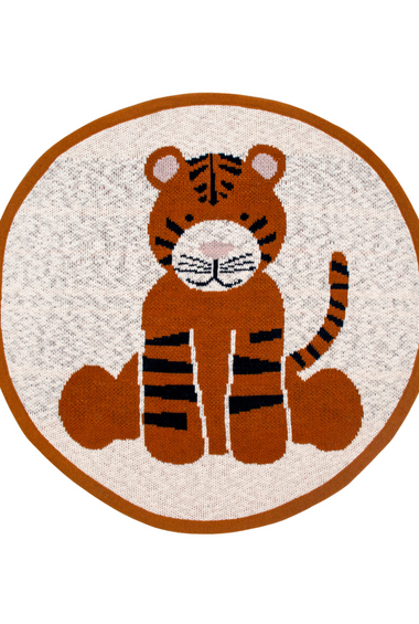 Cotton Knitted Tiger Rug